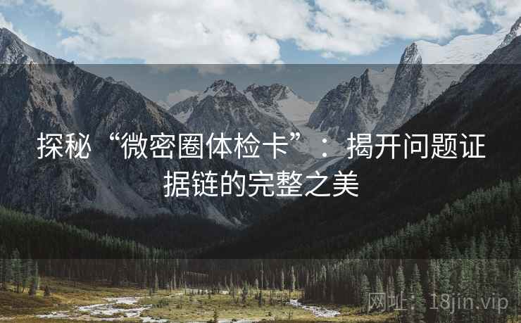 探秘“微密圈体检卡”：揭开问题证据链的完整之美